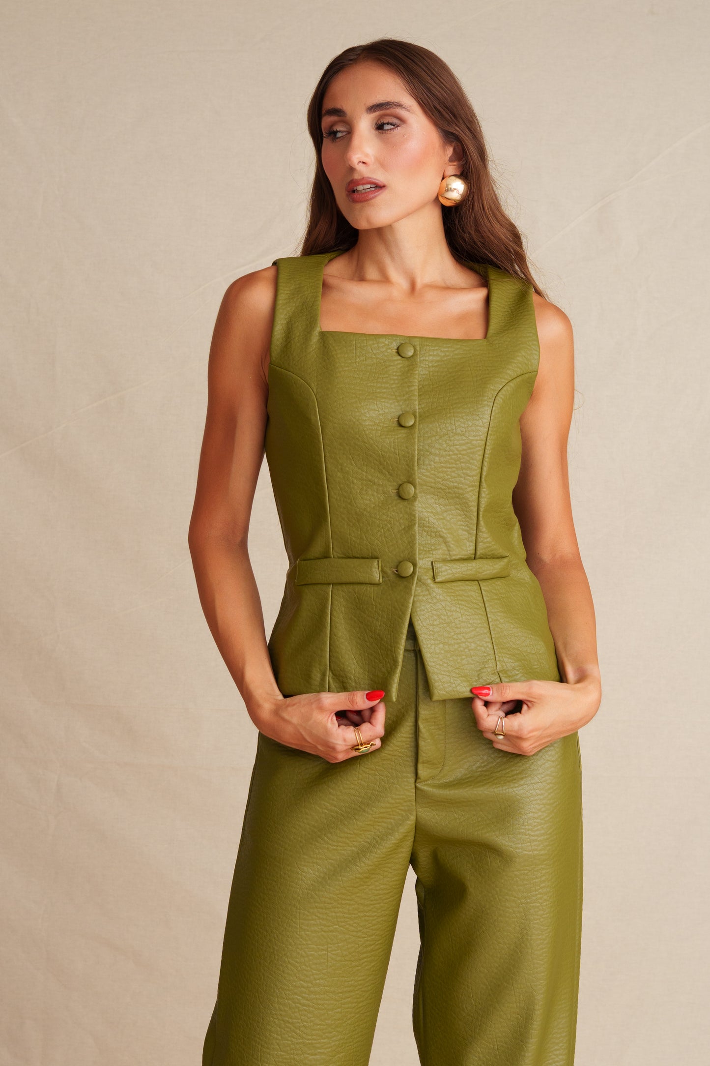 Evergreen Leather Top