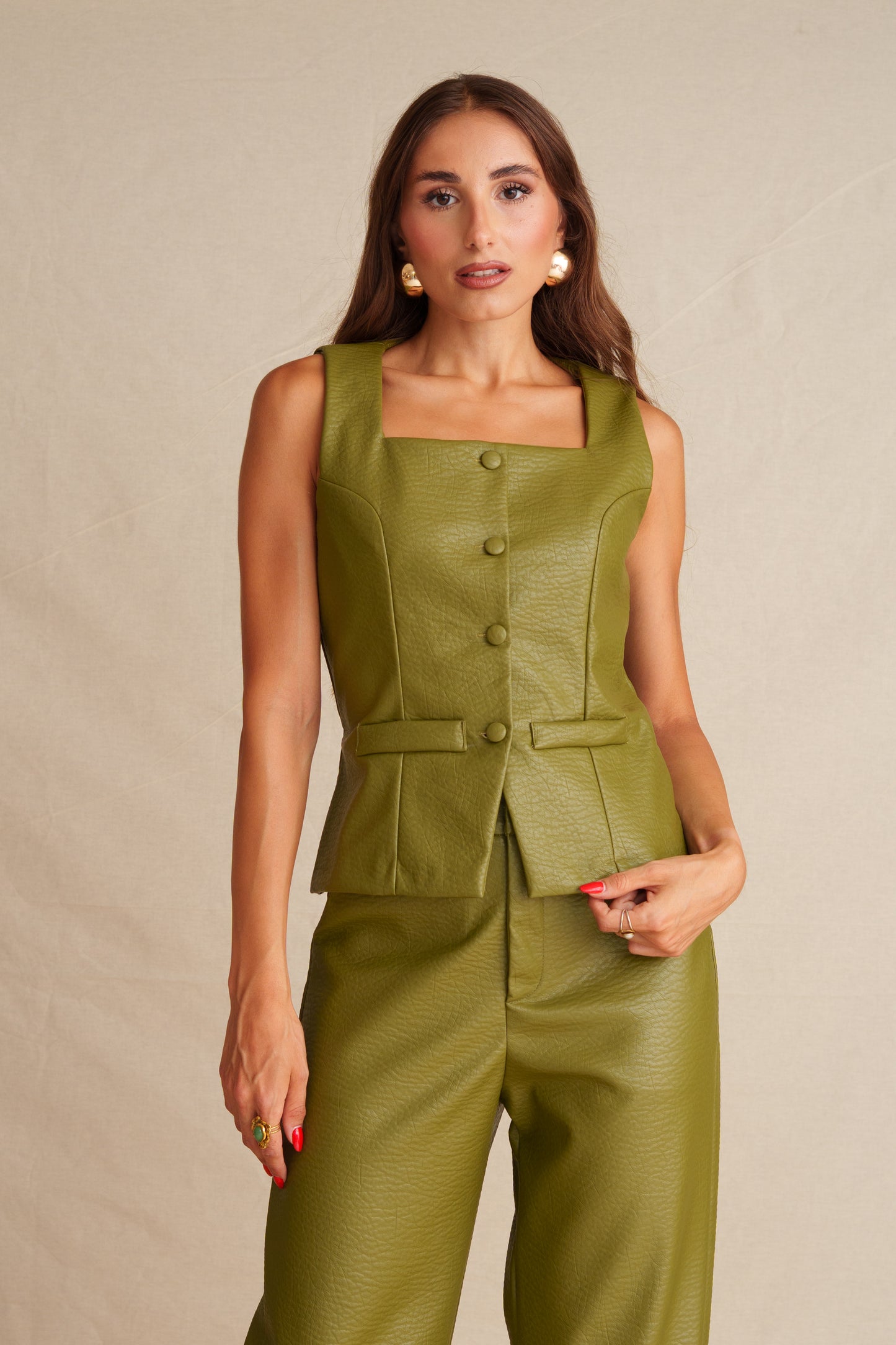 Evergreen Leather Top