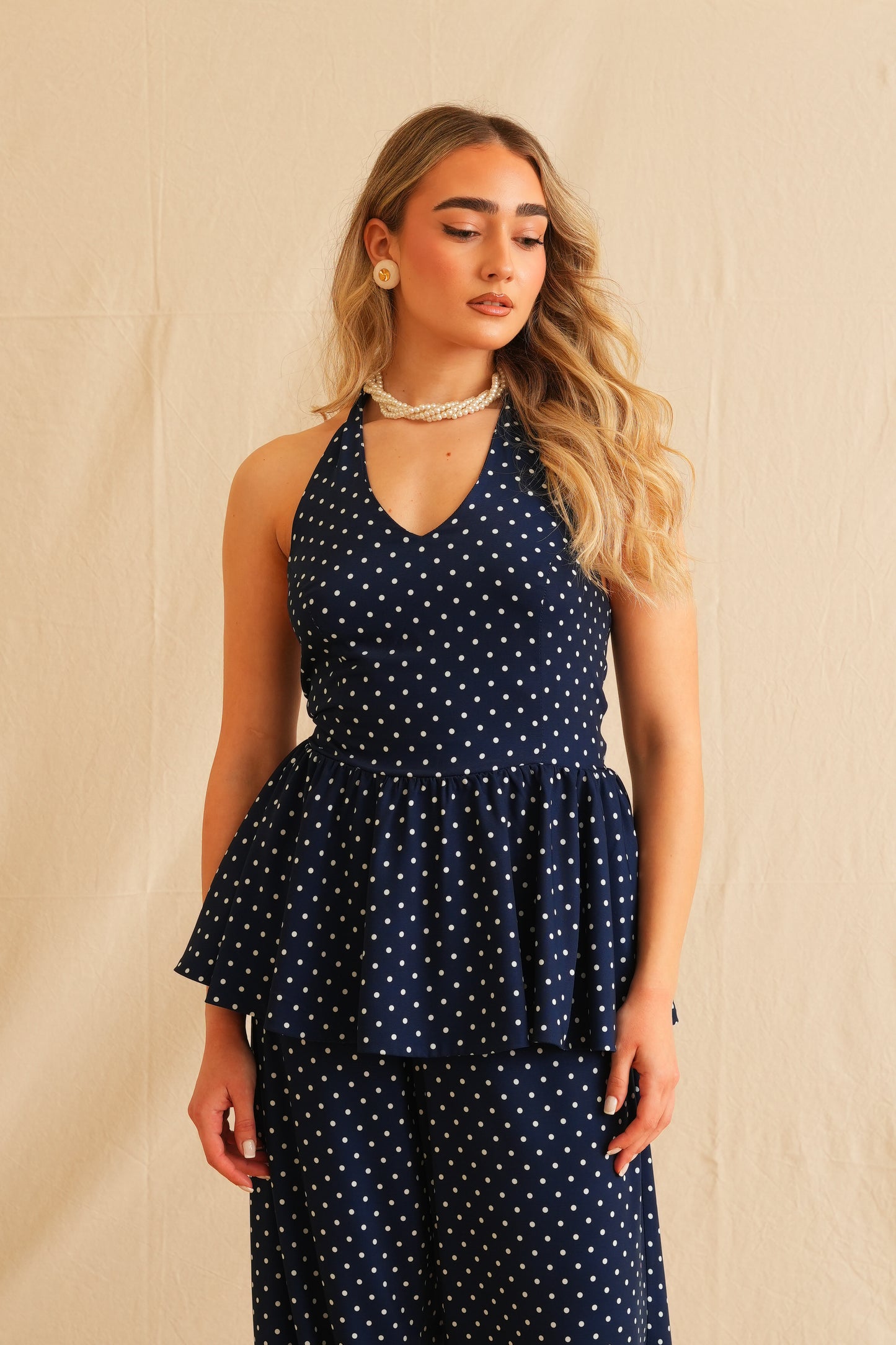Polka Dot Backless Top