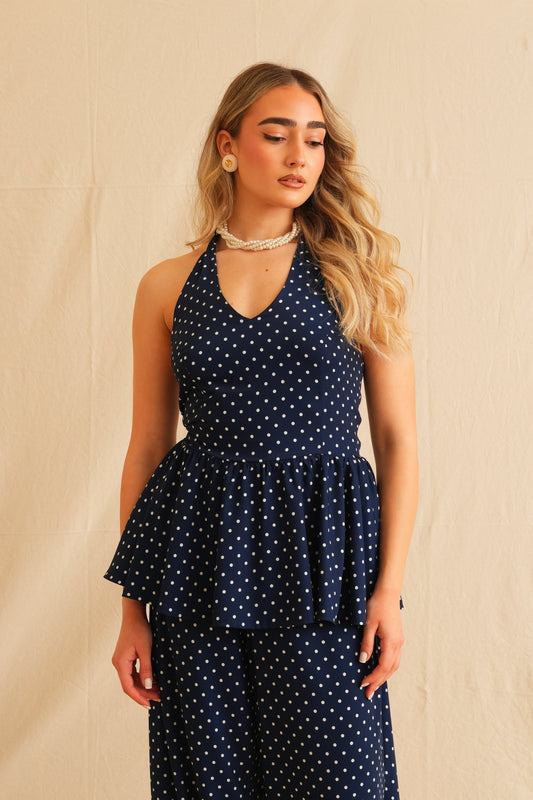 Polka Dot Backless Top