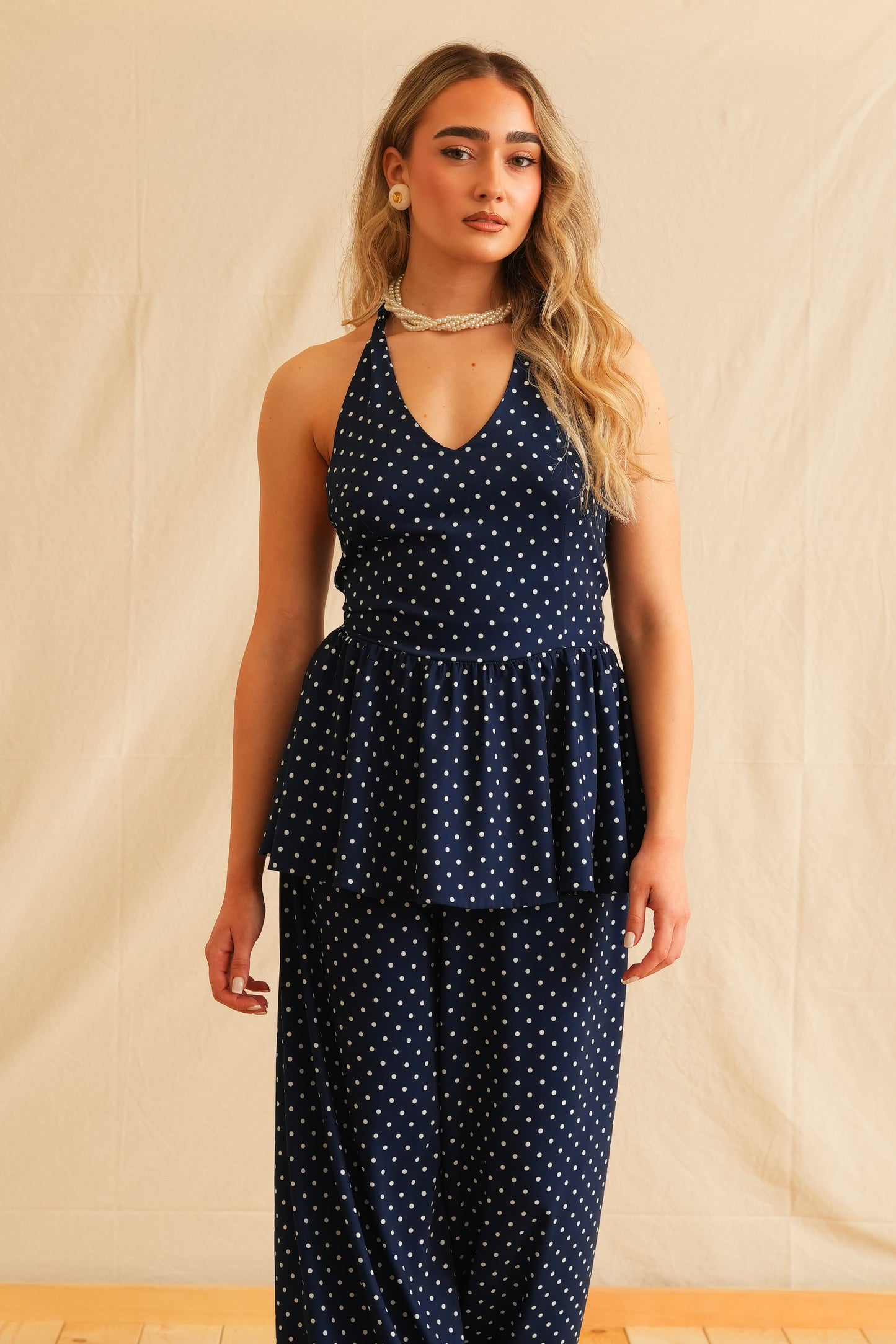Polka Dot Backless Top