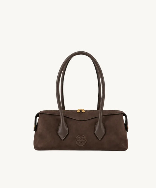 Lydia Leather Bag - Choco Suede
