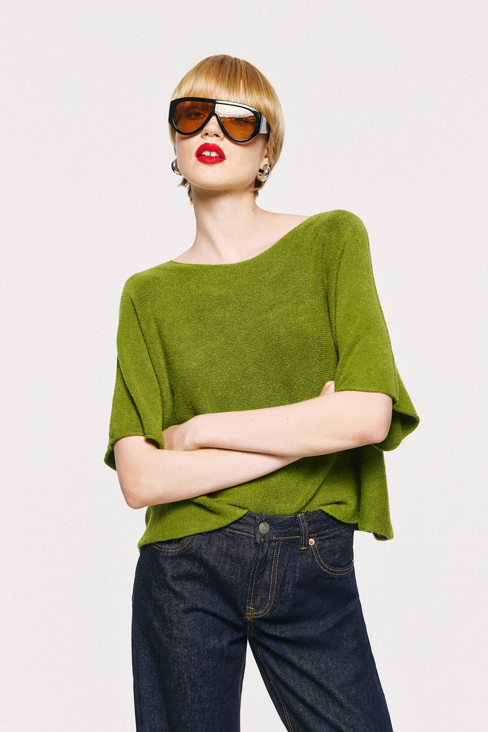 Soft Knitwear 3/4 Sleeve | Olive Green