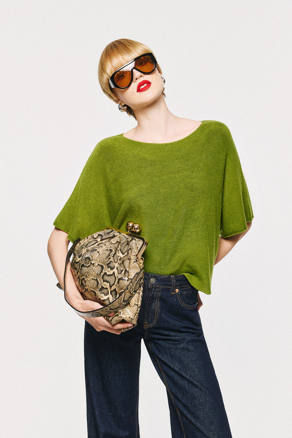 Soft Knitwear 3/4 Sleeve | Olive Green