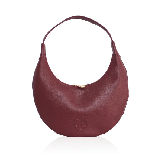 Ophelia Small Leather Shoulder Bag - Cherry Red