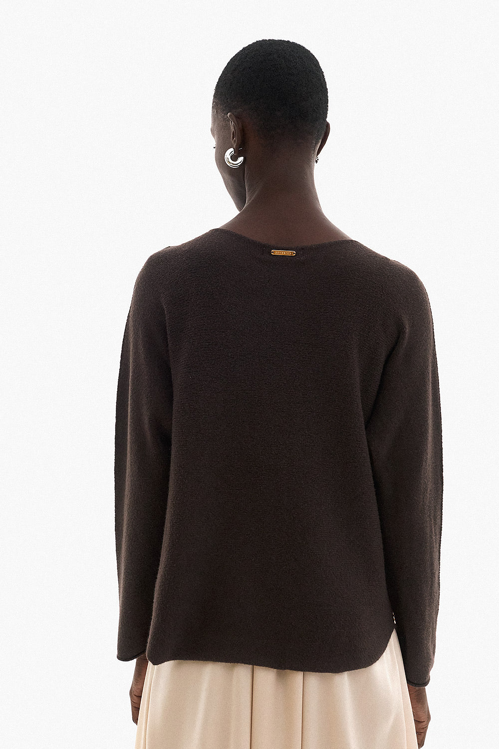 Soft Knitwear V-Neck | Brown