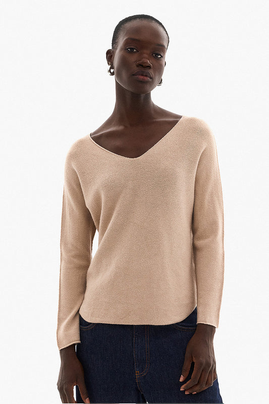 Soft Knitwear V-Neck | Beige