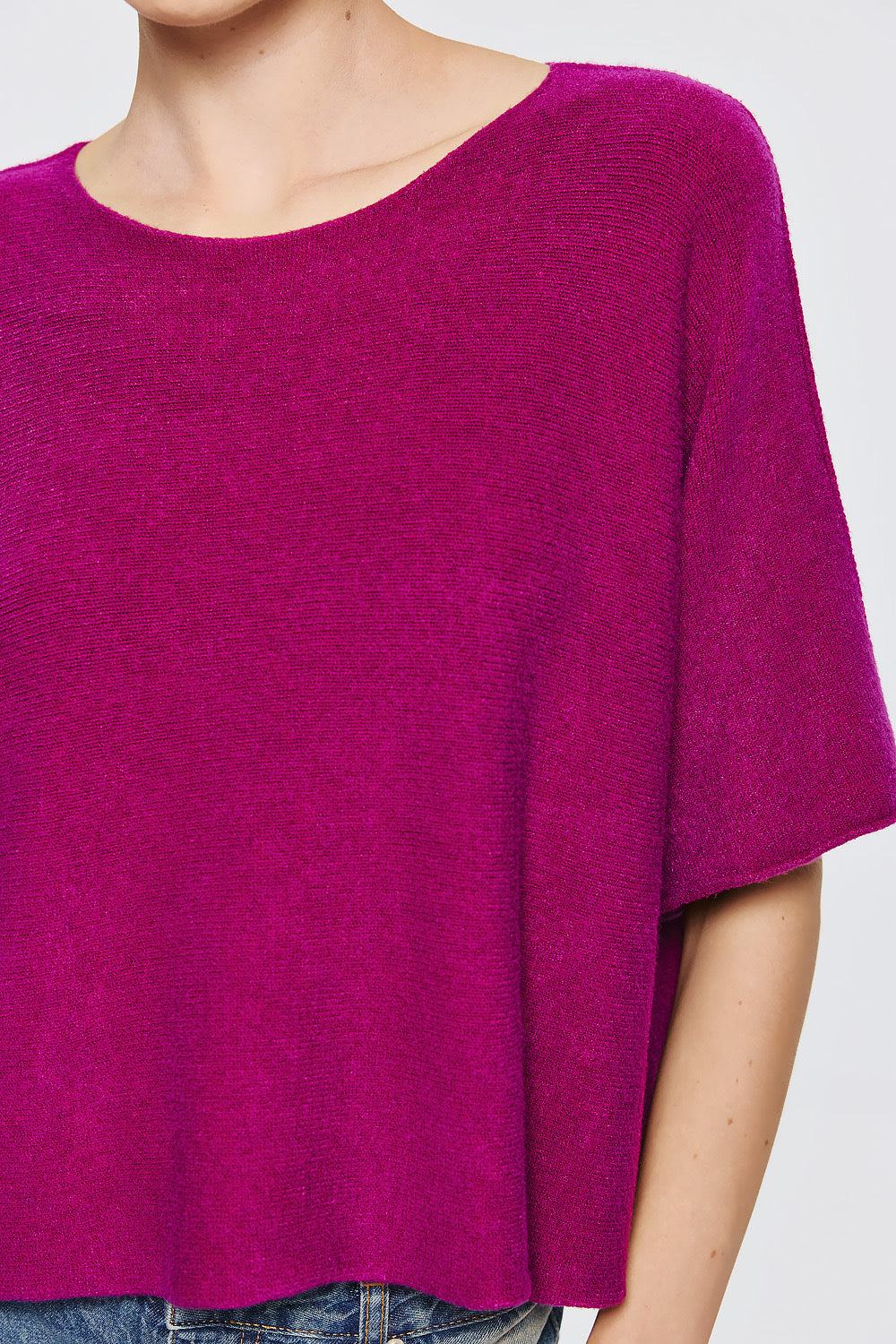 Soft Knitwear 3/4 Sleeve | Magenta