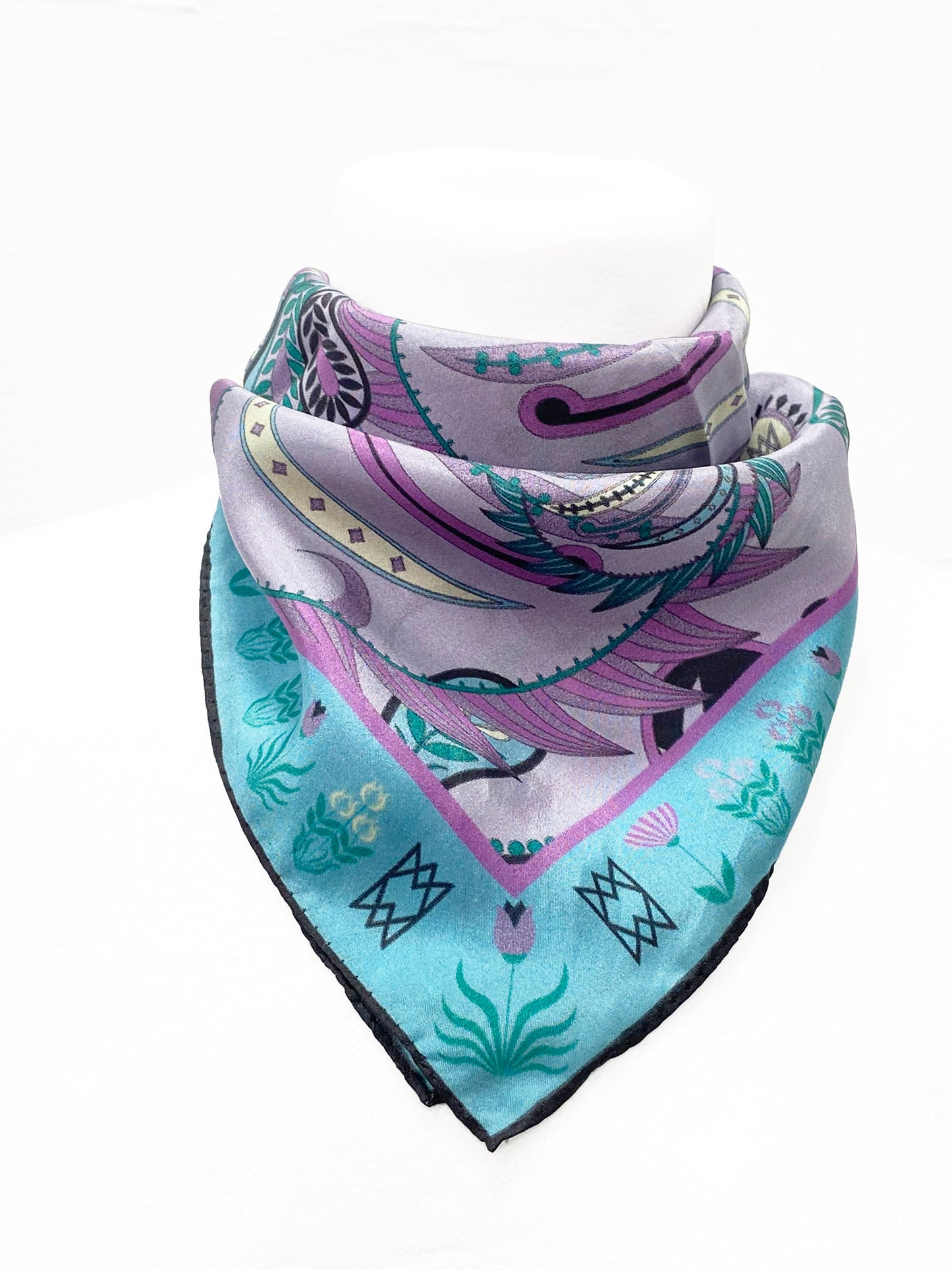 Lavender Paisley Mini Silk Scarf