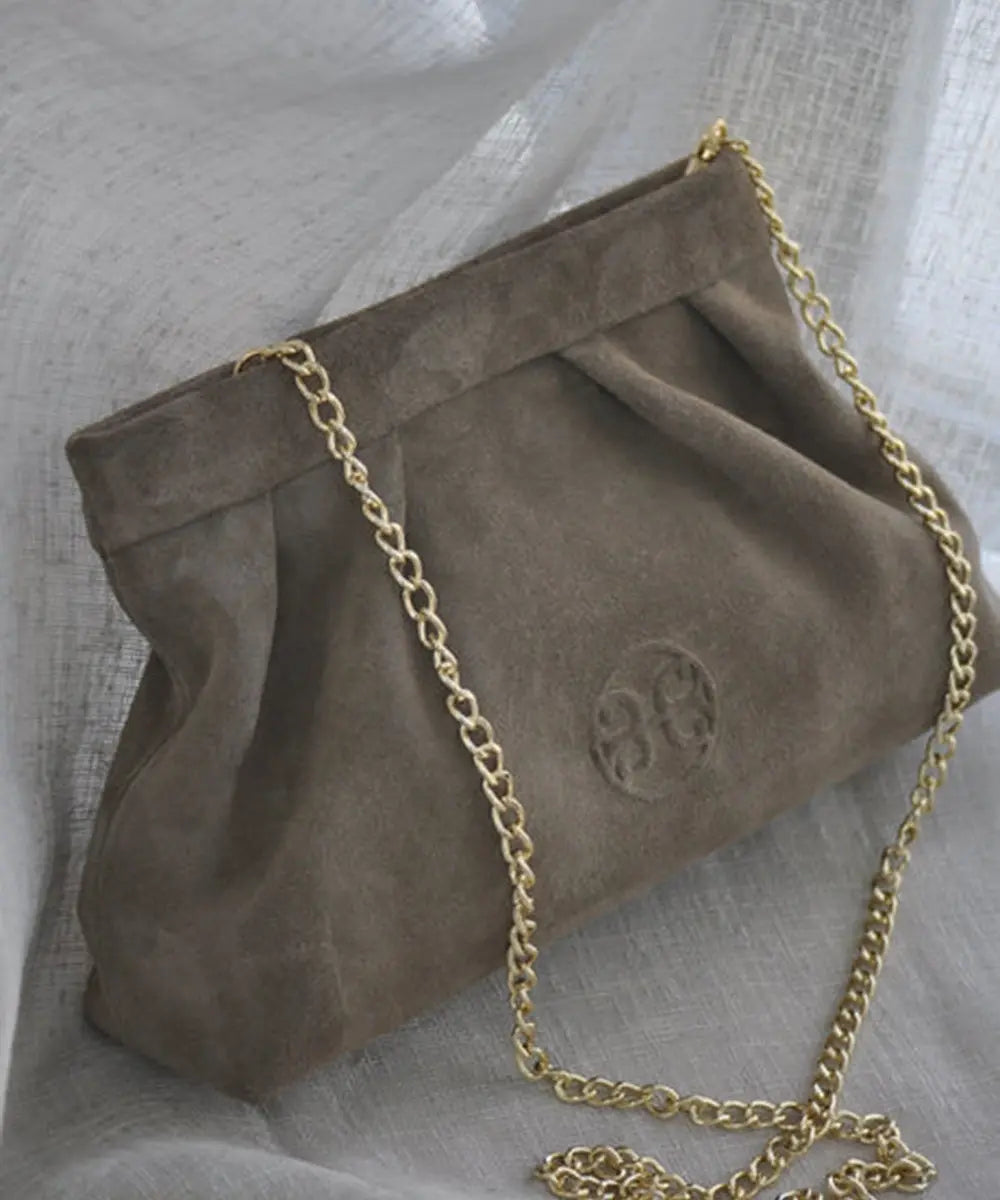 Kiss Mini Leather Pouch - Mocca Suede