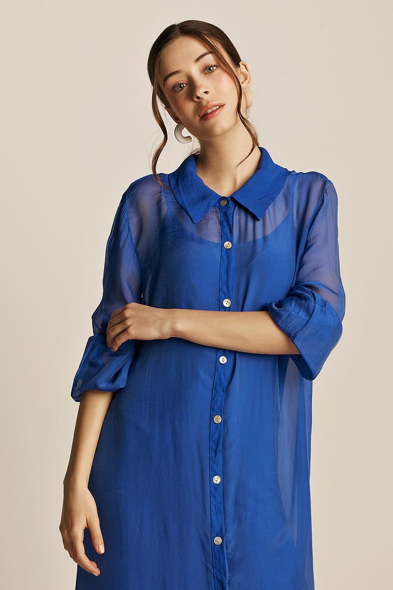 Aphrodite Long Shirt | Blue Royal