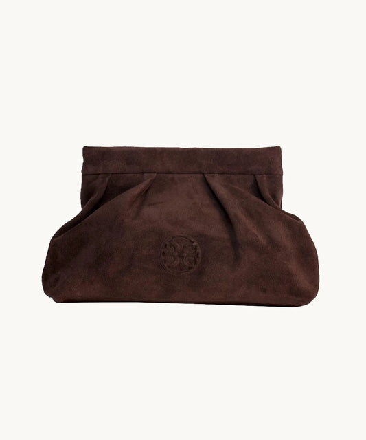 Kiss Mini Leather Pouch - Choco Suede
