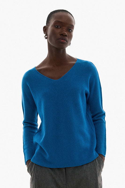 Soft Knitwear V-Neck | Petrol