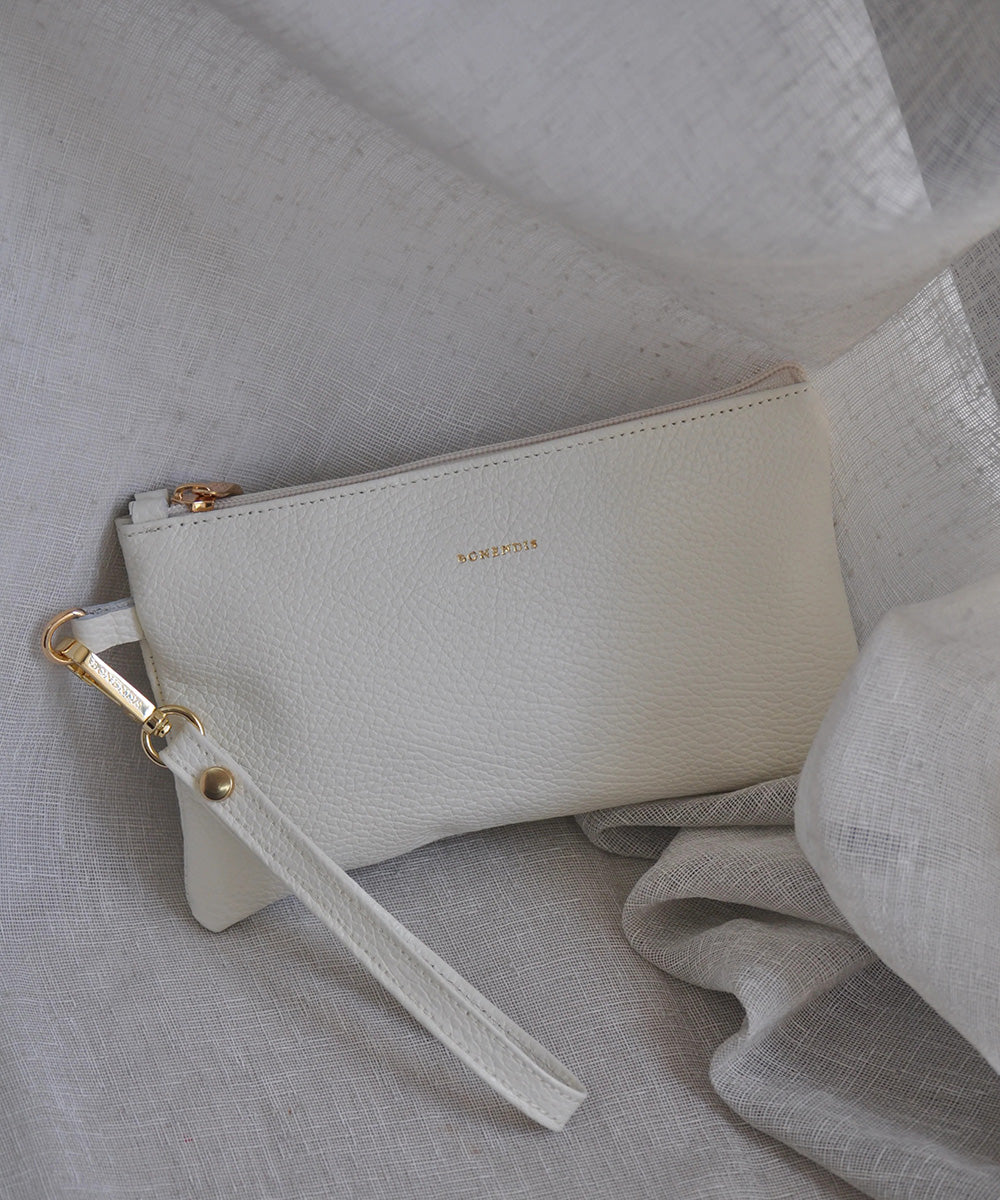 Polly Pouch - White Leather