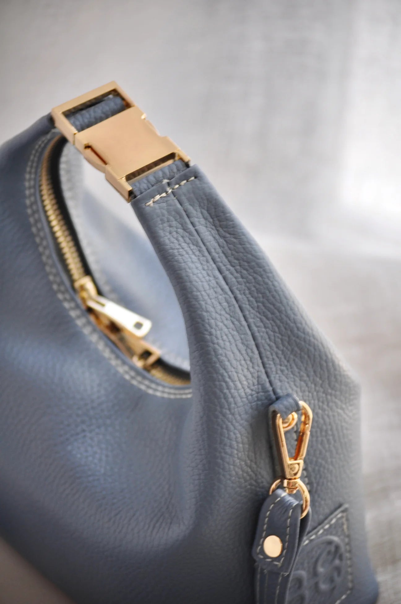 Maggie Leather Handbag - French Blue