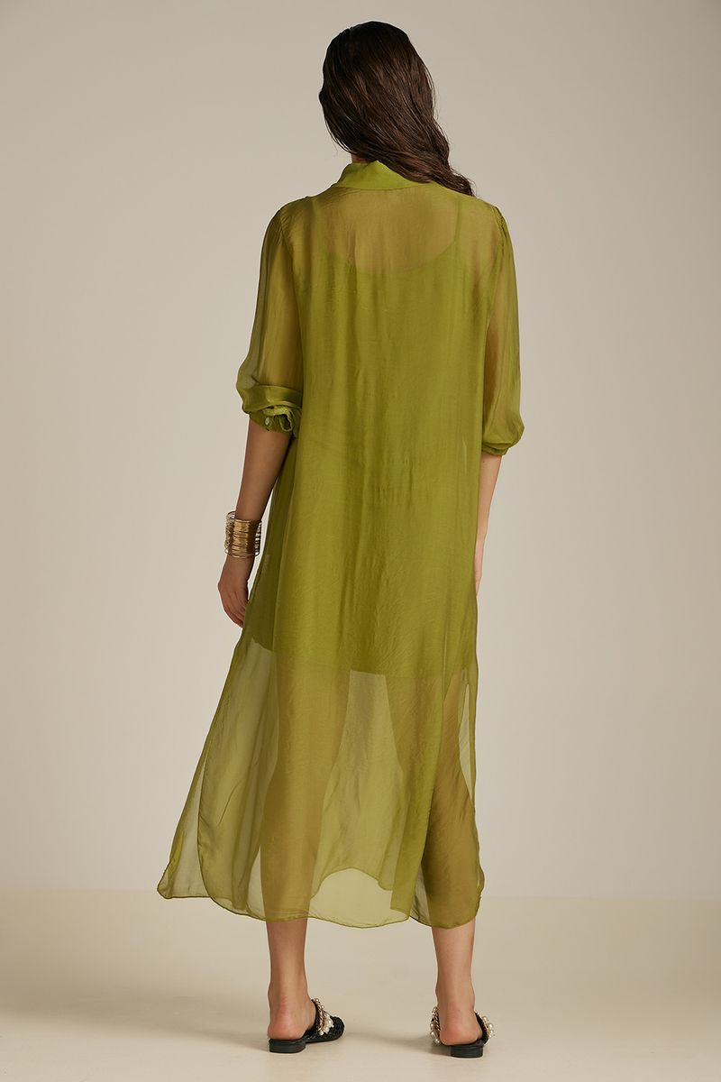 Aphrodite Long Shirt | Olive Green