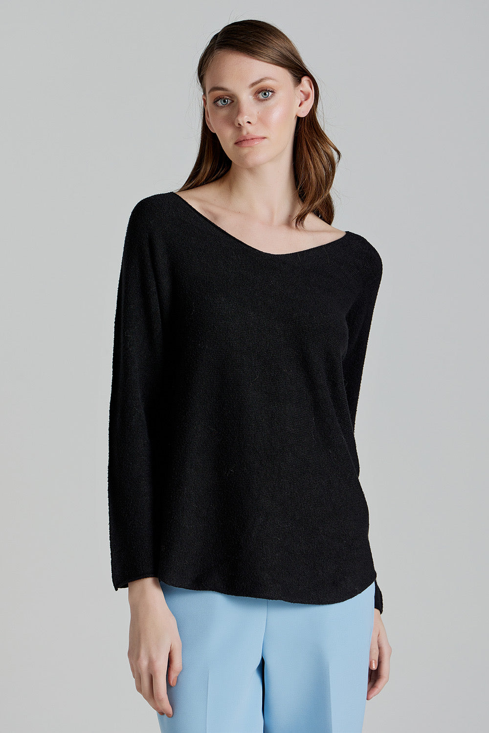 Soft Knitwear V-Neck | Black