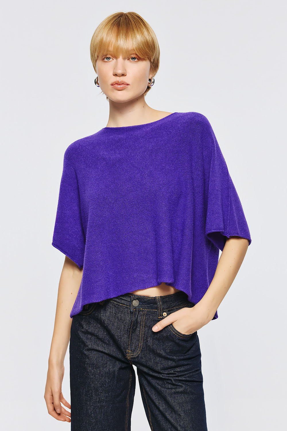 Soft Knitwear 3/4 Sleeve | Purple