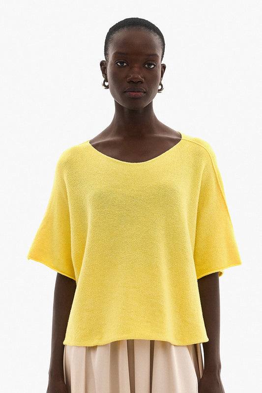 Soft Knitwear 3/4 Sleeve | Yellow
