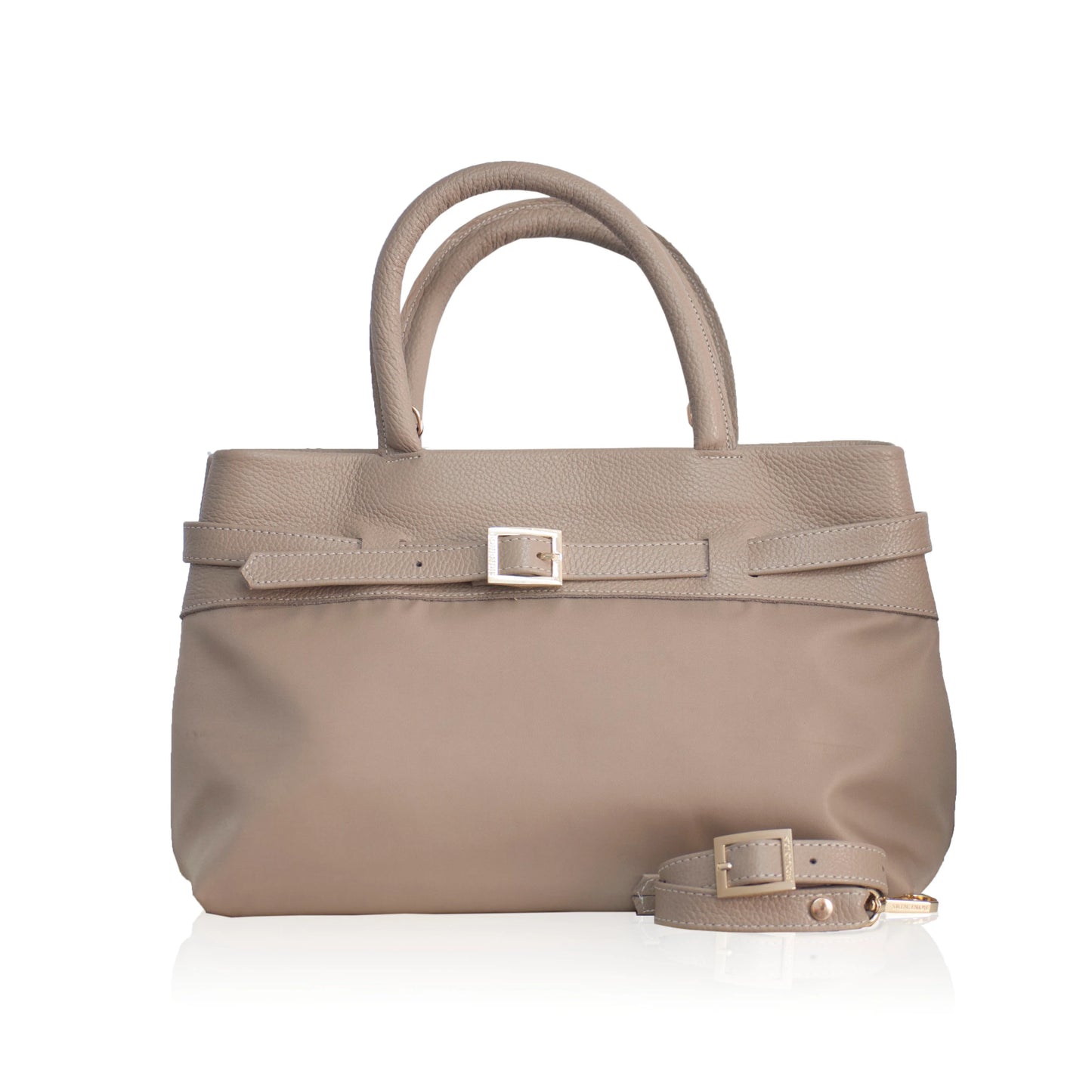 Emily Large Canvas Handbag - Taupe