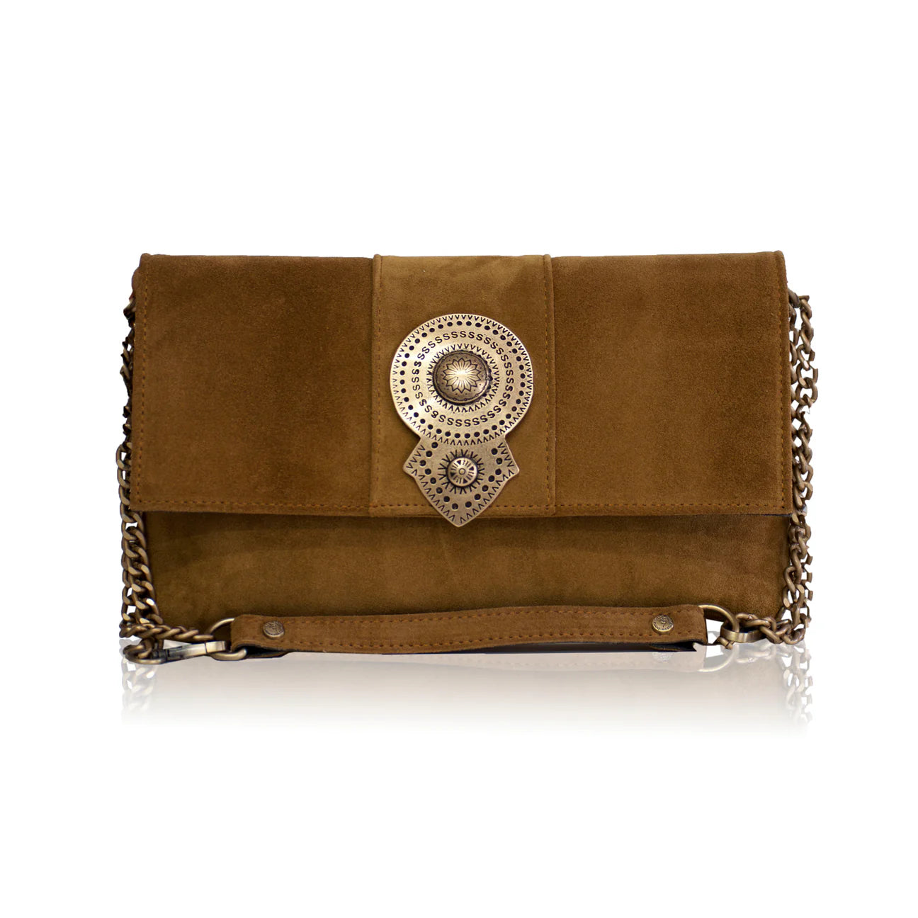 Aurora Suede Shoulder Bag - Camel