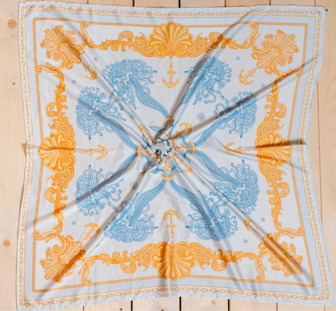 Golden Ochean Satin Scarf