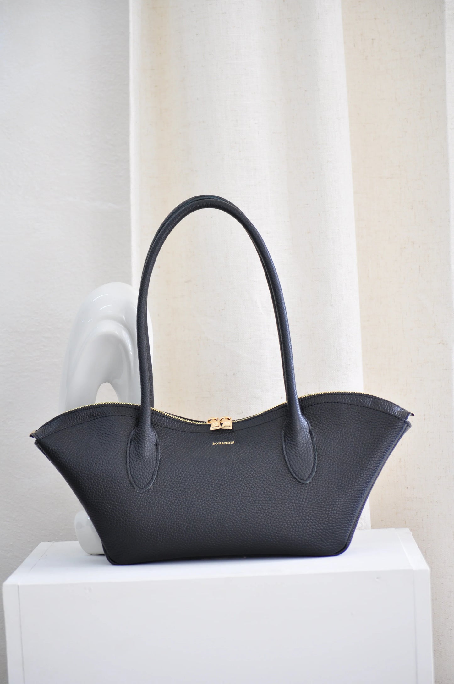 Bisou Small Leather Bag - Black