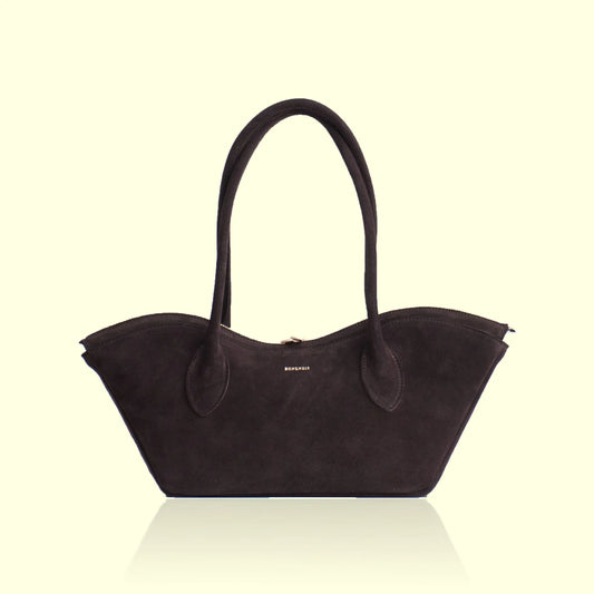 Bisou Small Leather Bag - Chocolate Suede