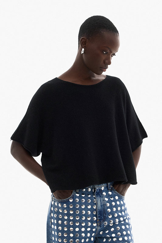 Soft Knitwear 3/4 Sleeve | Black