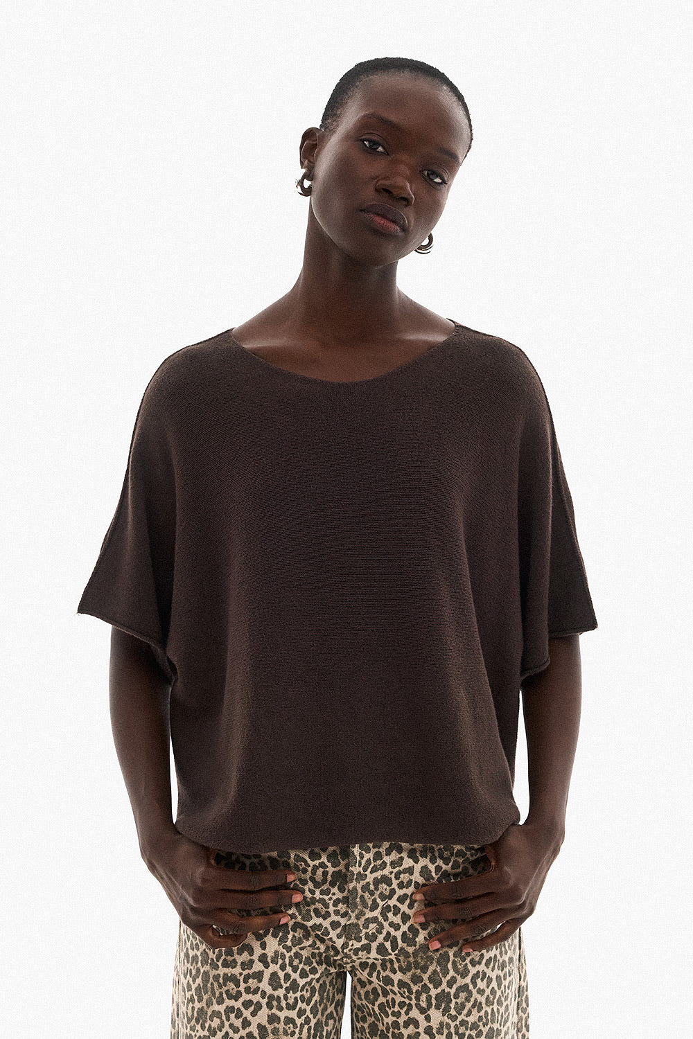 Soft Knitwear 3/4 Sleeve | Brown