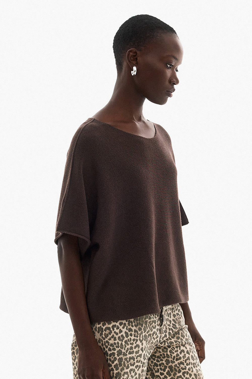 Soft Knitwear 3/4 Sleeve | Brown