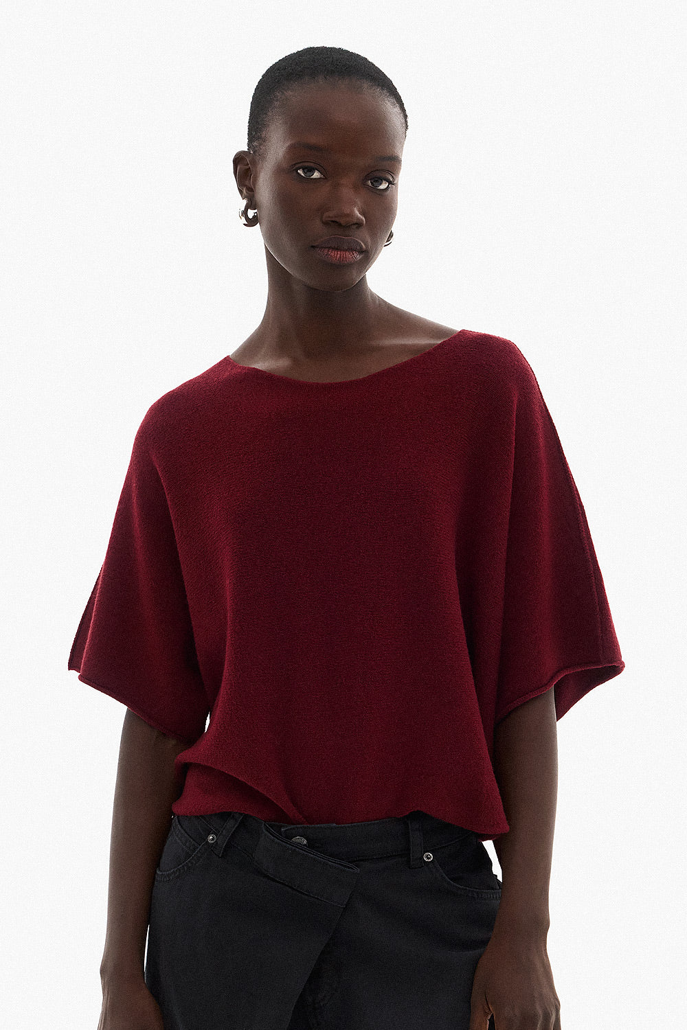 Soft Knitwear 3/4 Sleeve | Burgundy