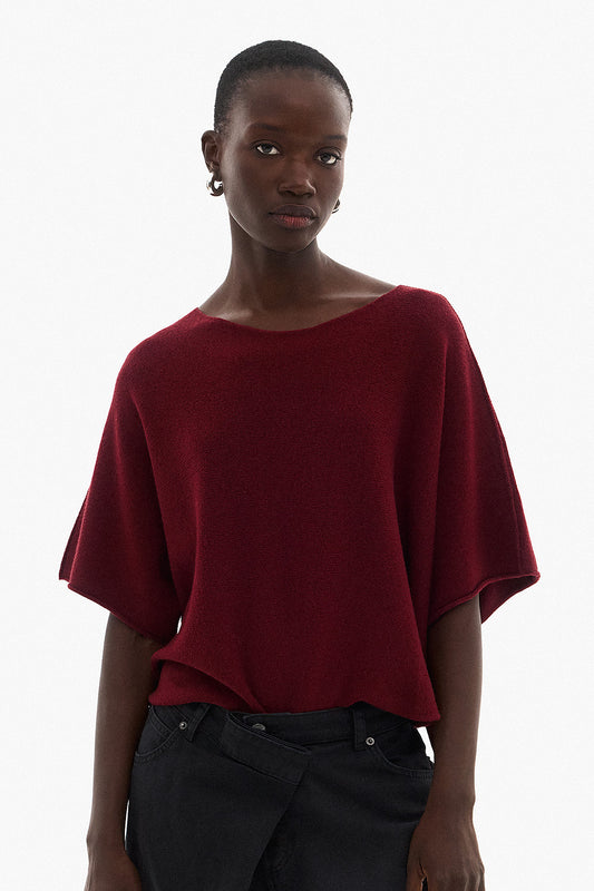 Soft Knitwear 3/4 Sleeve | Burgundy