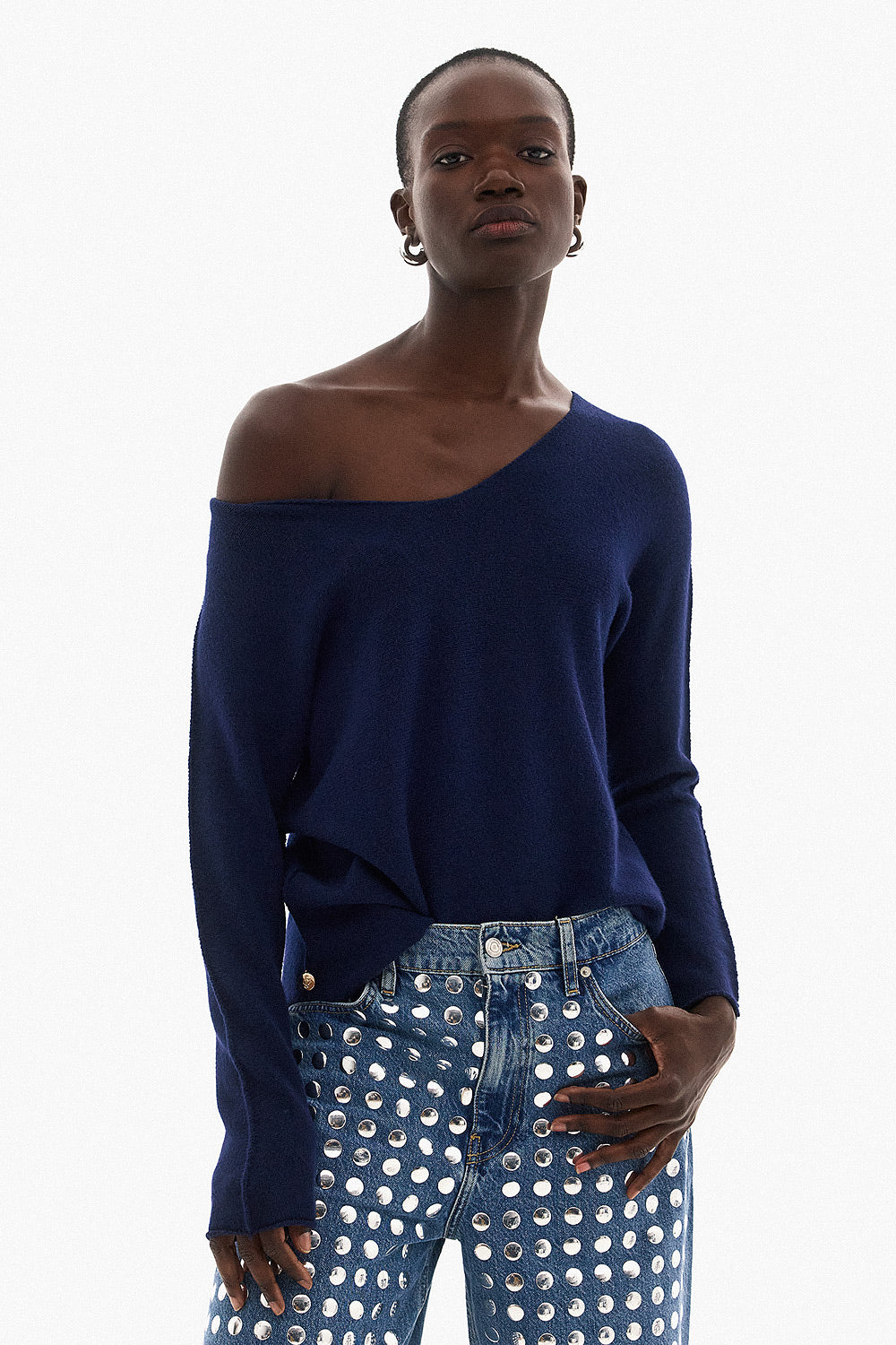 Soft Knitwear V-Neck | Blue