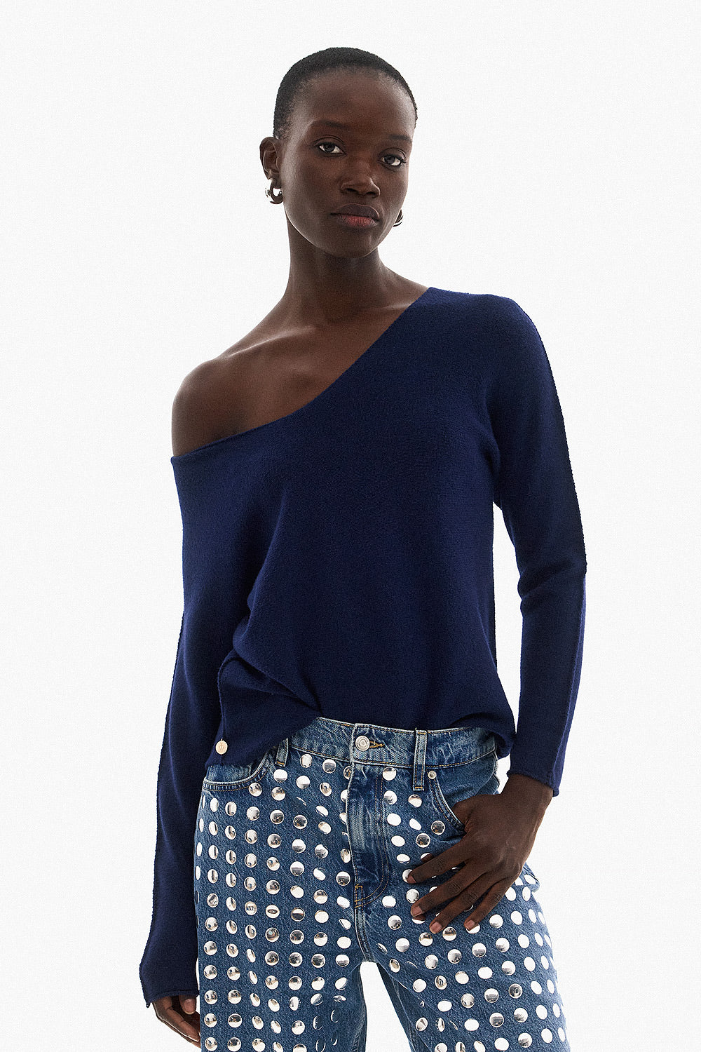 Soft Knitwear V-Neck | Blue