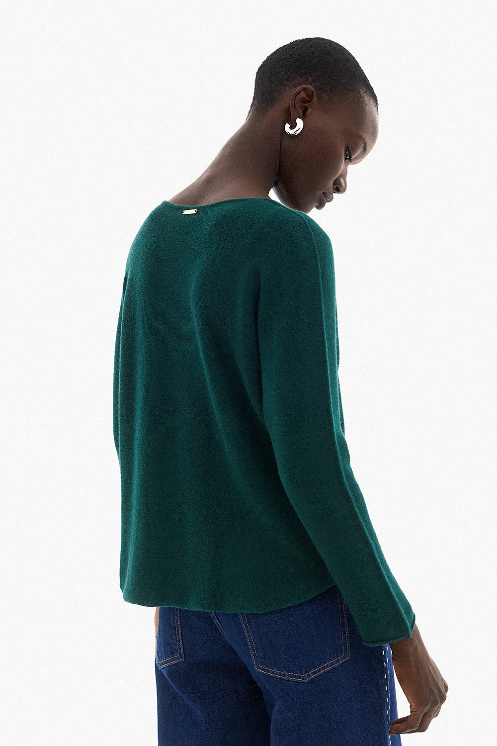 Soft Knitwear V-Neck | Green