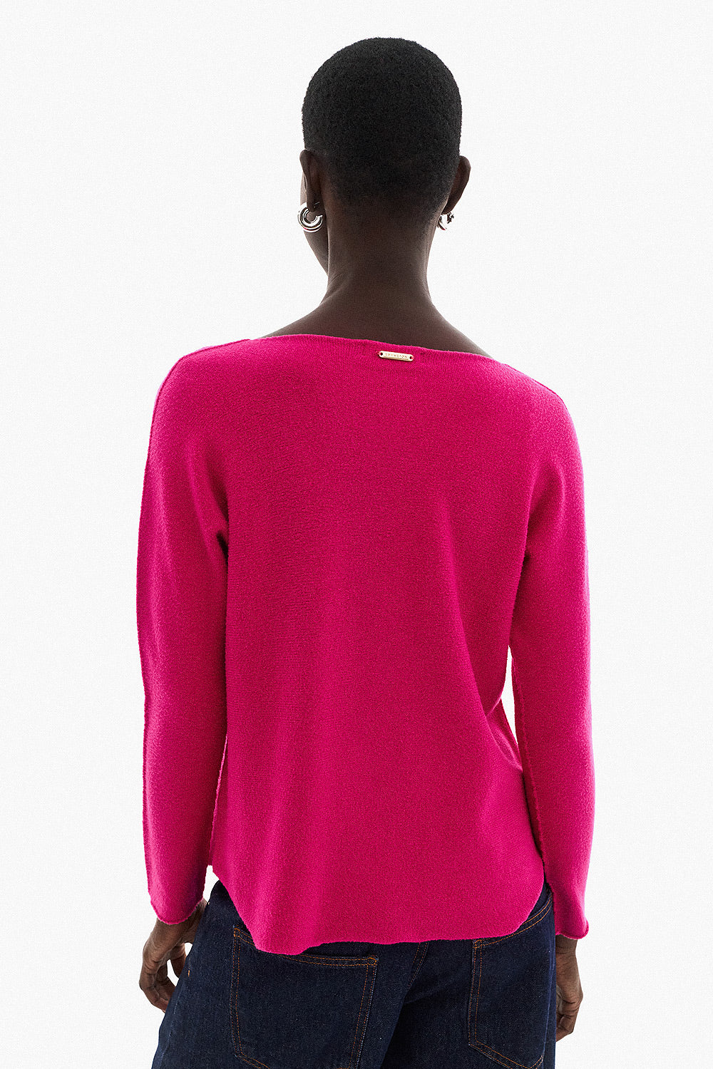 Soft Knitwear V-Neck | Fuchsia