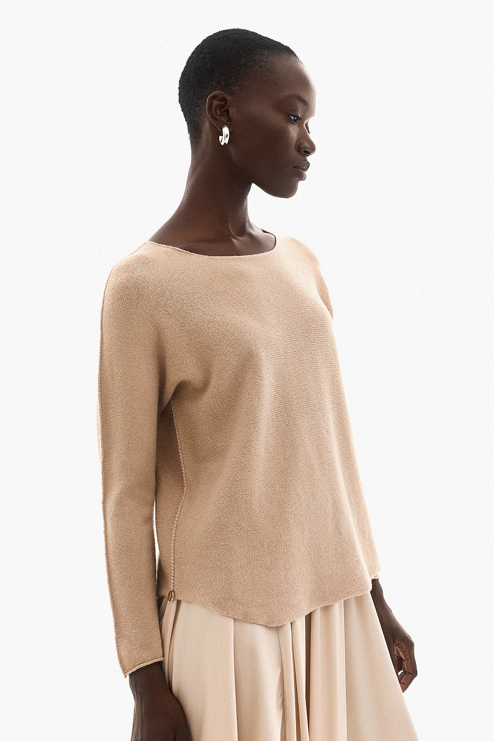 Soft Knitwear O-Neck | Beige