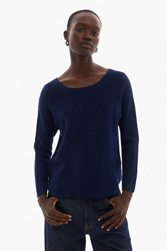 Soft Knitwear O-Neck | Blue