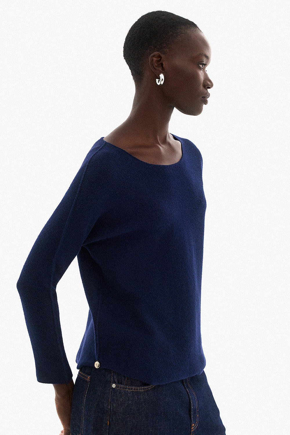 Soft Knitwear O-Neck | Blue