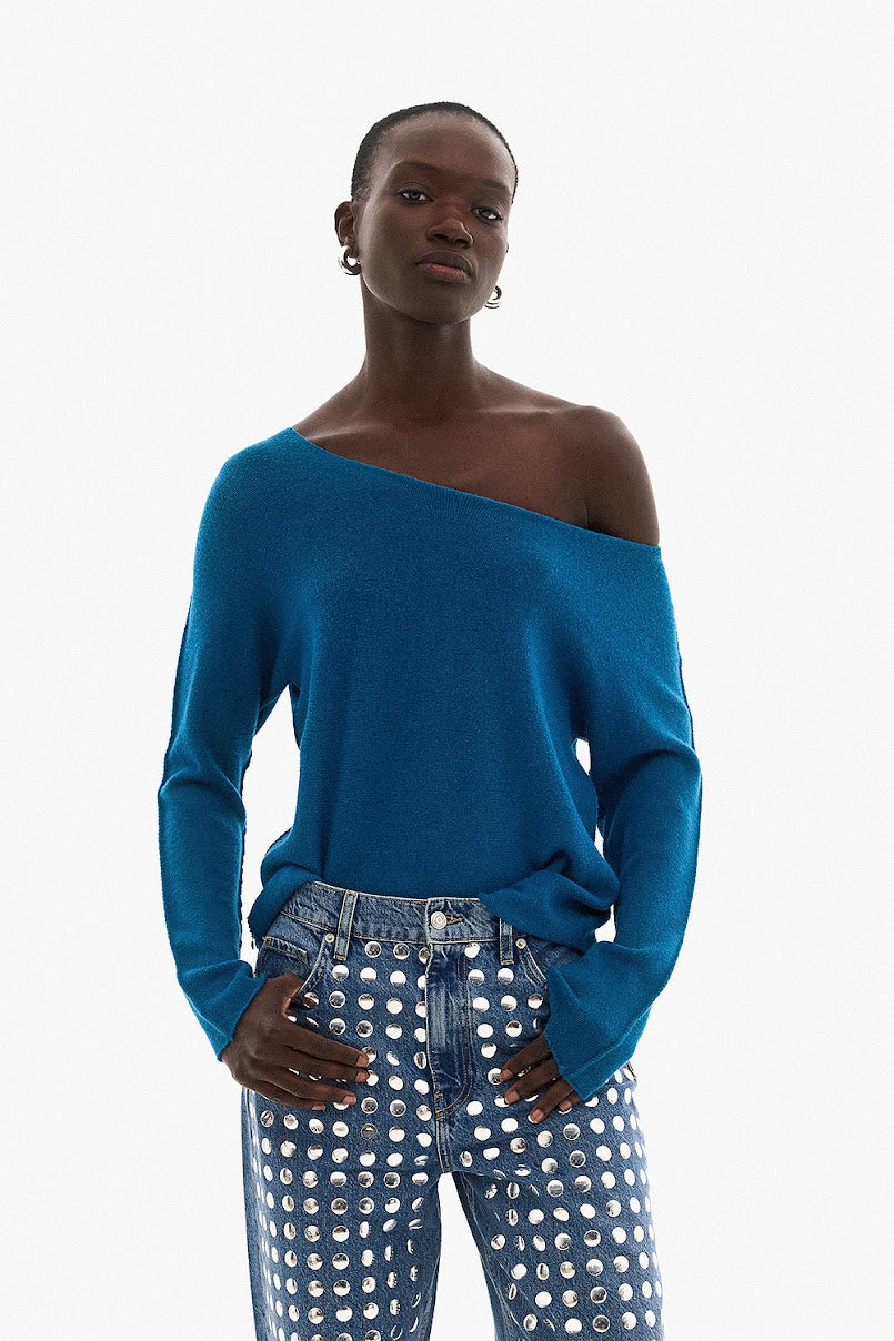 Soft Knitwear O-Neck | Petrol