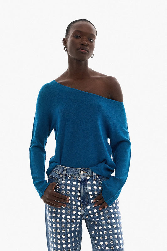 Soft Knitwear O-Neck | Petrol