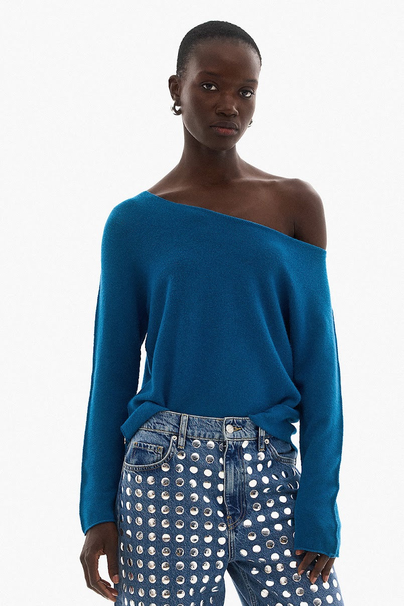 Soft Knitwear O-Neck | Petrol