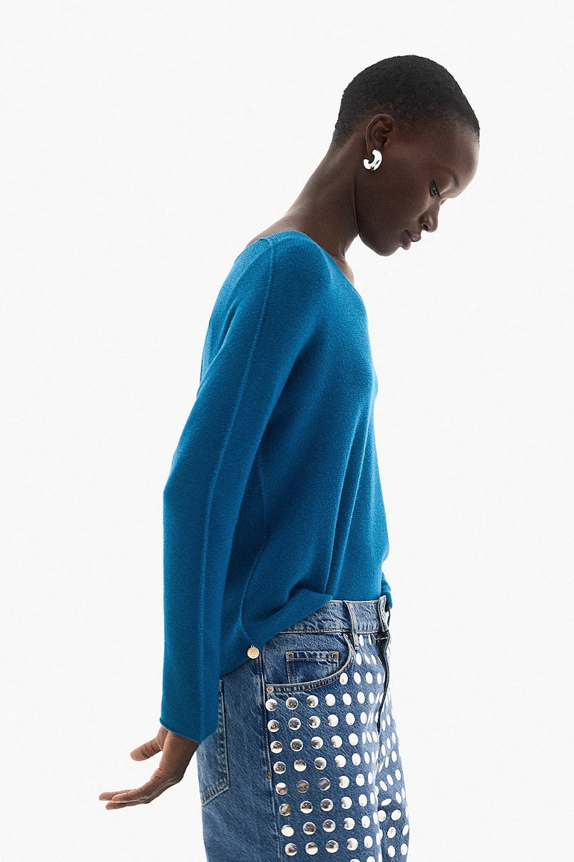Soft Knitwear O-Neck | Petrol