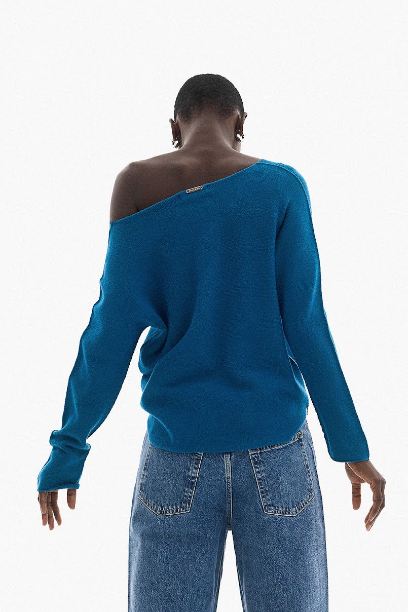 Soft Knitwear O-Neck | Petrol