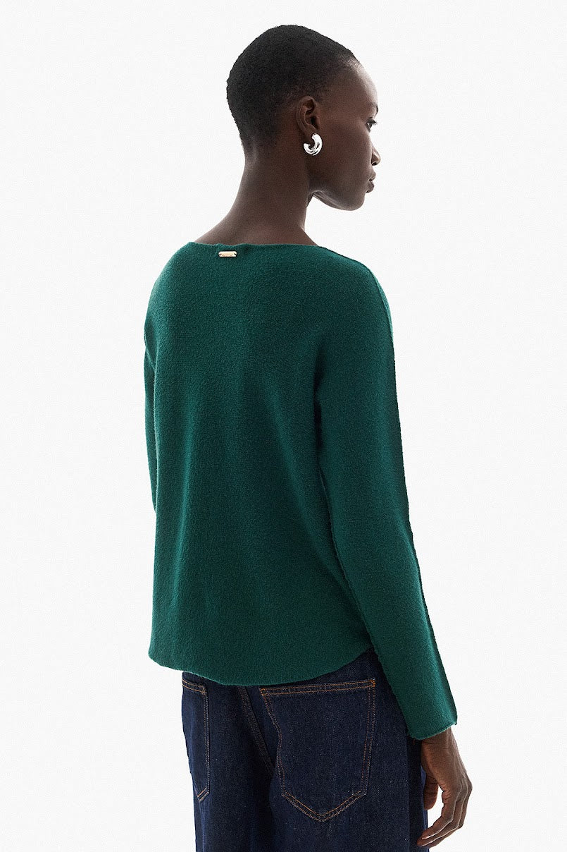 Soft Knitwear O-Neck | Green