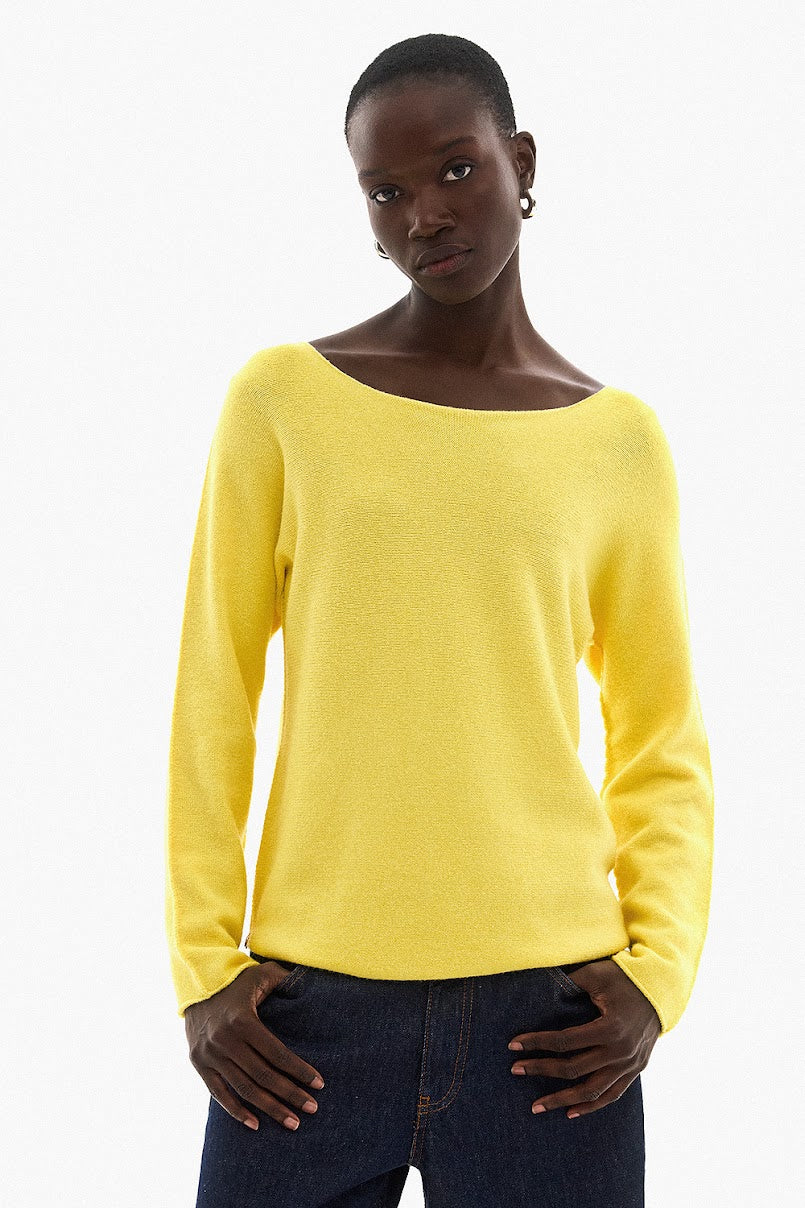 Soft Knitwear O-Neck | Yellow