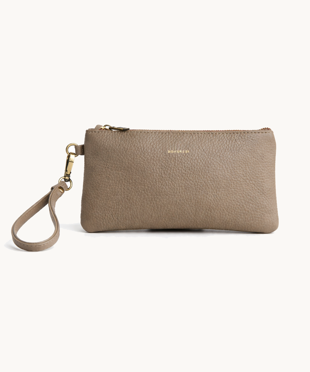 Polly Pouch - Taupe Leather
