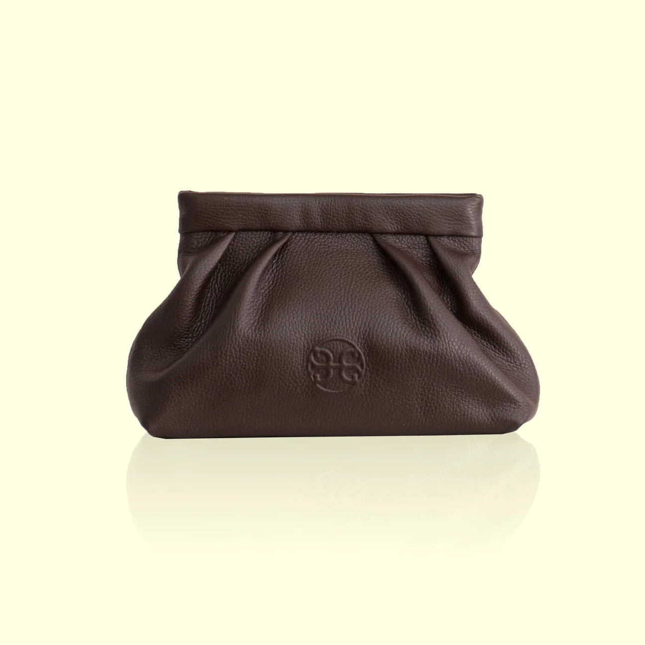 Kiss Mini Leather Pouch - Dark Brown