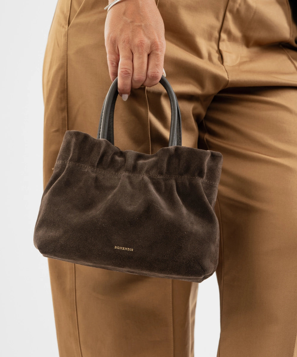 Nefeli Mini Leather Bag - Choco Suede